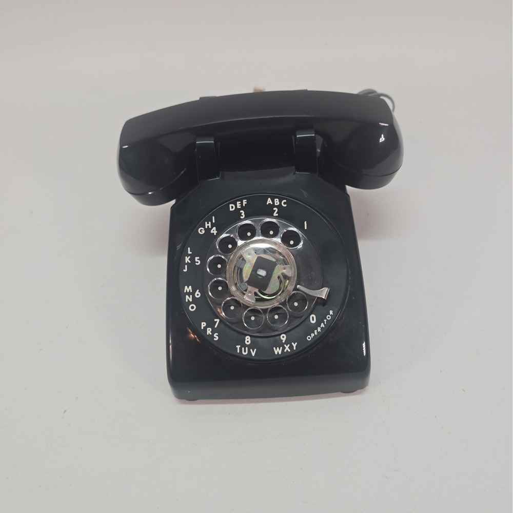 Vintage iTT Black Rotary Desk Phone No Receiver Cord